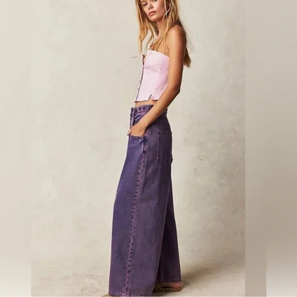 NWT We The Free Electric Feels Dropped Wide Leg Jeans 27 - Picture 2 of 7
